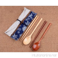 Lautechco Environmental Wood Portable Wooden Cutlery Sets Wooden Chopsticks And Spoons Travel Suit For Students (White) - B01IN02F4C